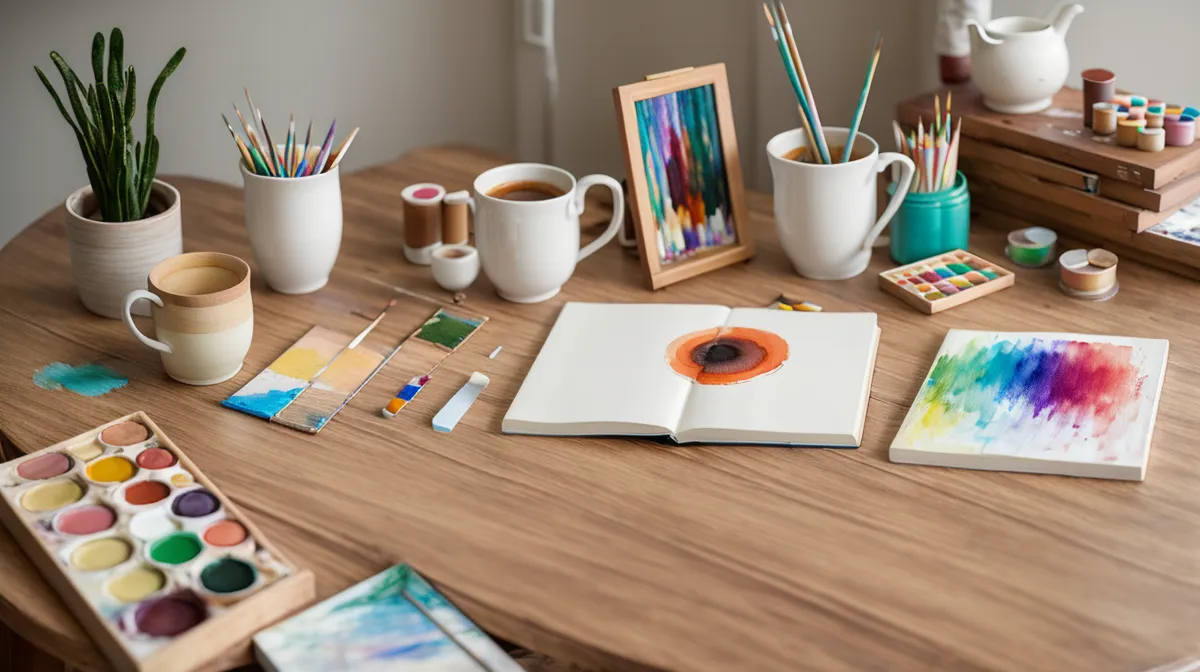 Blaue Keramiktasse als Übungsmotiv beim Zeichnen lernen für Aquarell-Anfänger im Ruhestand