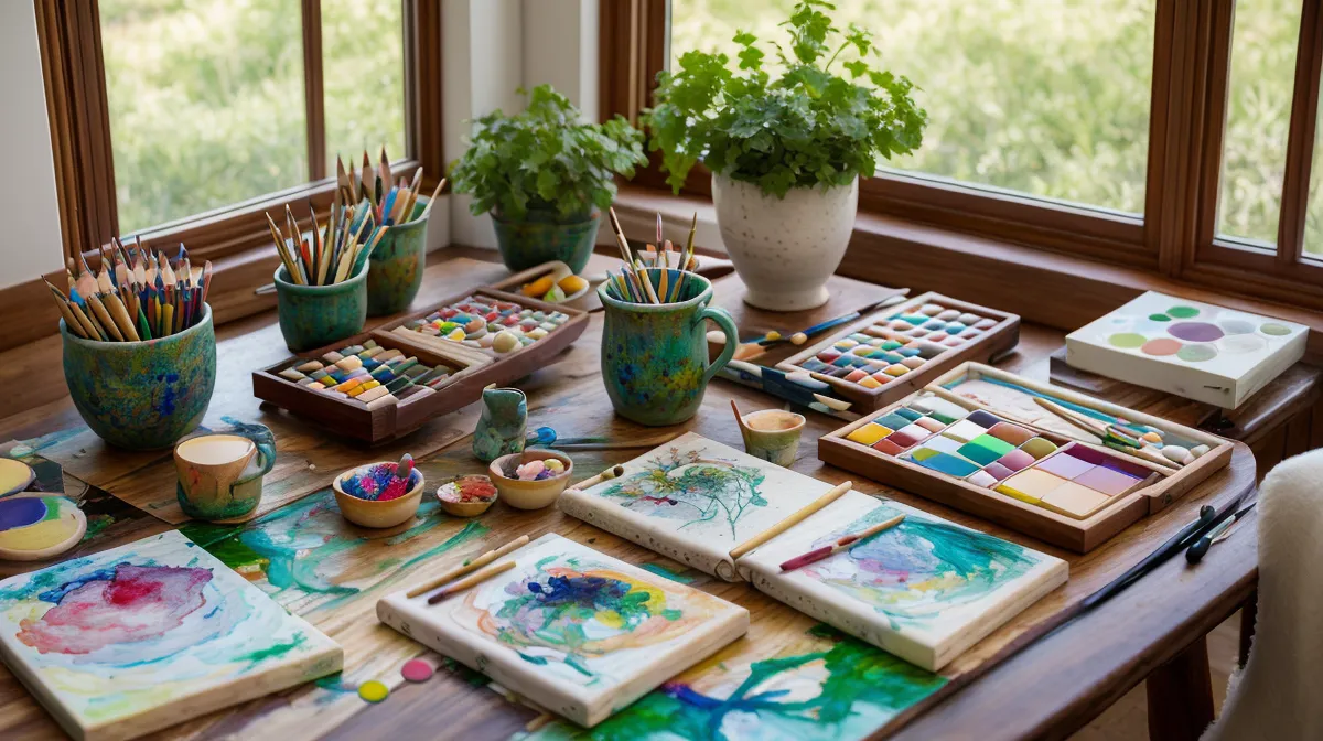 Natürliche Grüntöne mit Aquarellfarben für Anfänger richtig mischen lernen
