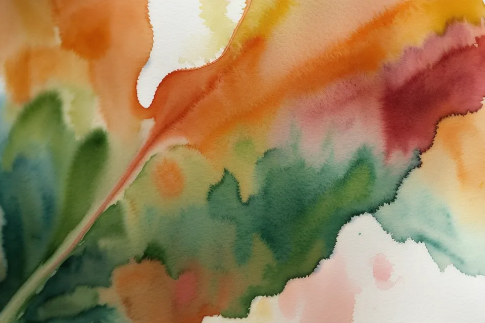 Karotte in Aquarell, bei der Orange und Grün beim Gemüse malen ineinanderliefen