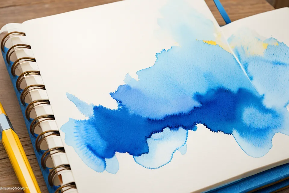 Unperfekte Aquarellskizze mit handschriftlichen Notizen im Reiseskizzenbuch einer Aquarell-Anfängerin