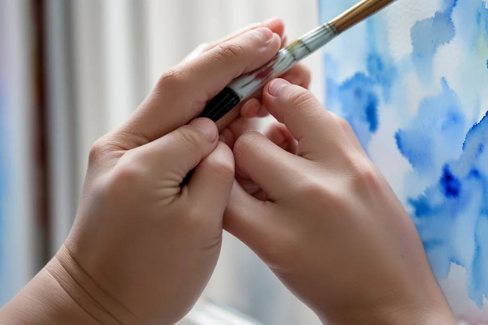 Trockenpinsel-Technik als Aquarell-Technik zum Texturen malen auf strukturiertem Papier