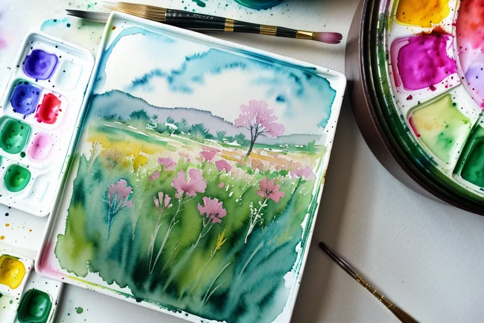 Salztechnik im Aquarell für blütenartige Texturen – ein Beispiel fürs Texturen malen